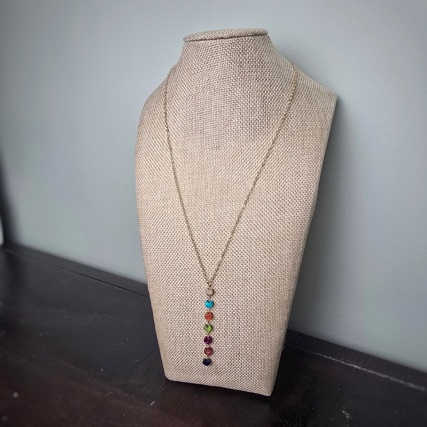 Chakra Stone Heart Necklace