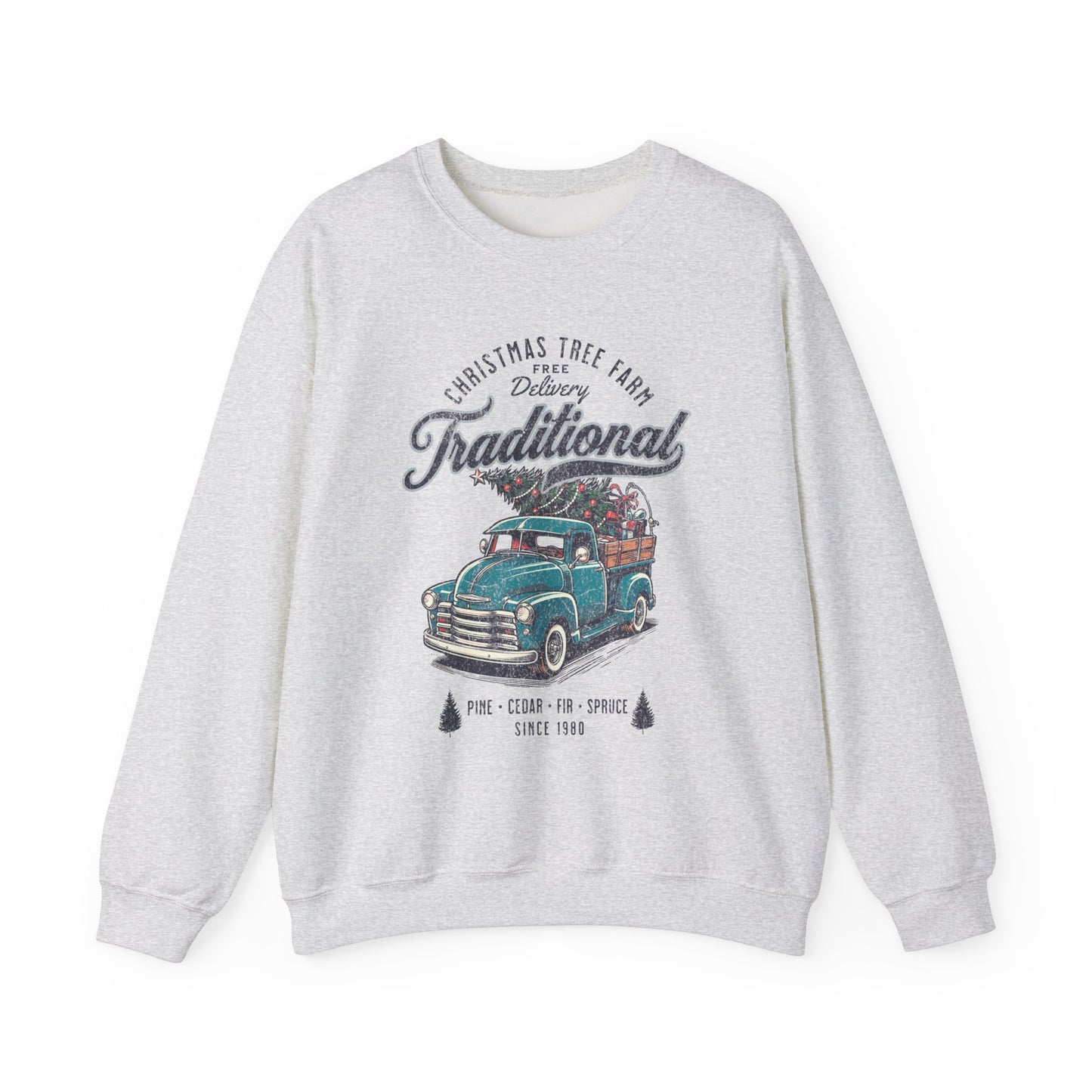 Christmas Tree Distressed Graphic Sweatshirt