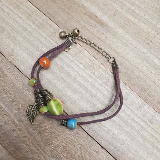 Transitions Autumn Leaf Bead Boho Bracelet