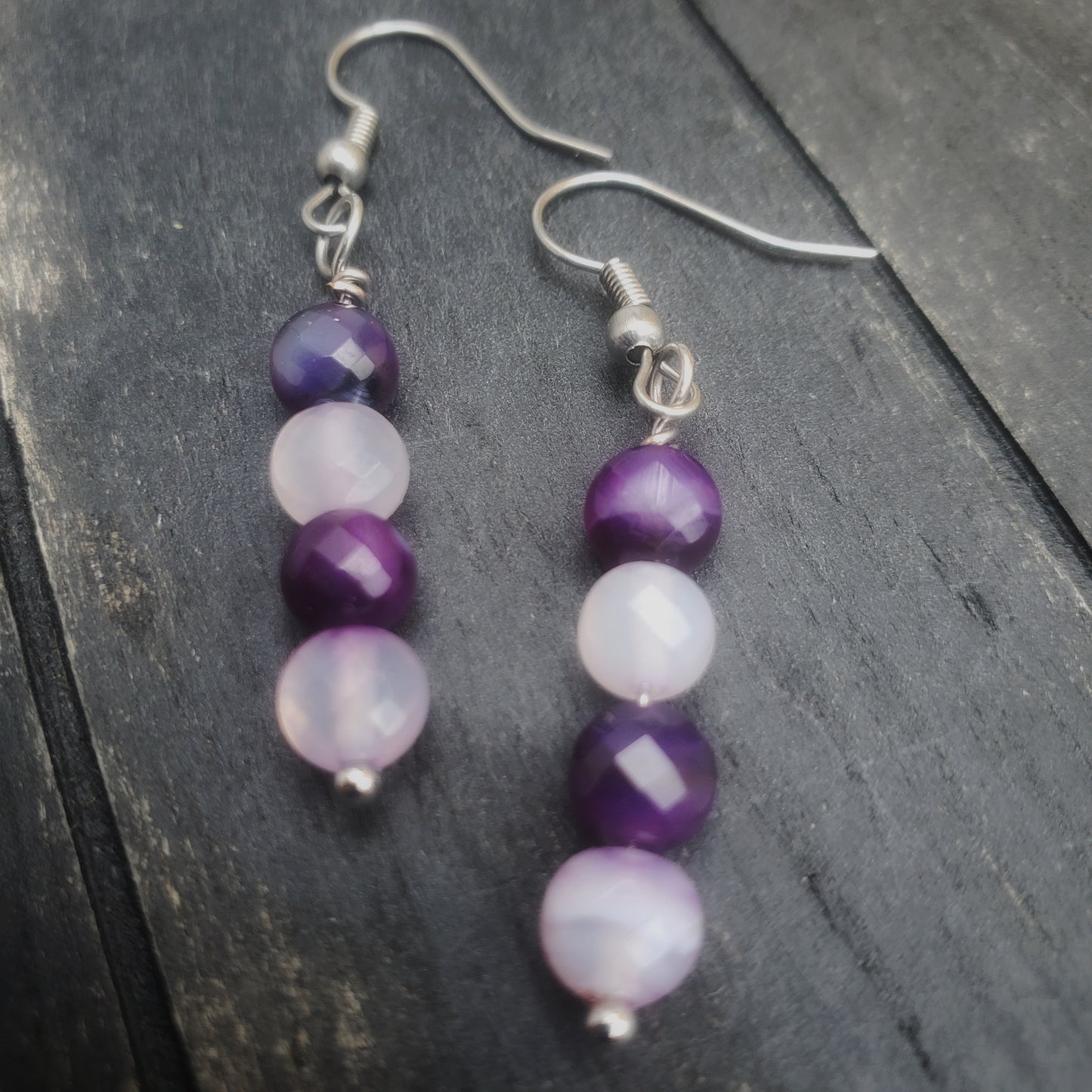 Purple Agate Dangle Earrings