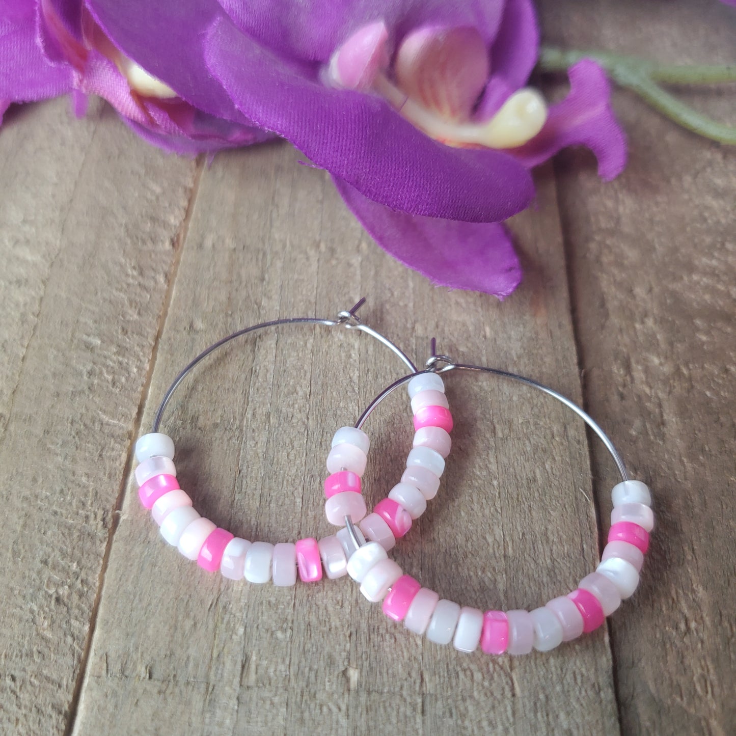 Spring Petals Hoop Earrings