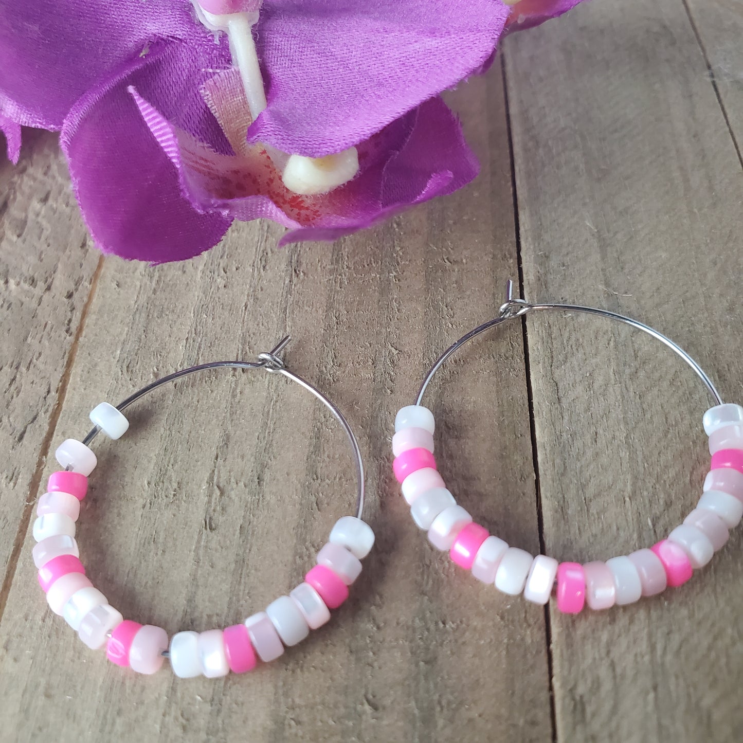 Spring Petals Hoop Earrings