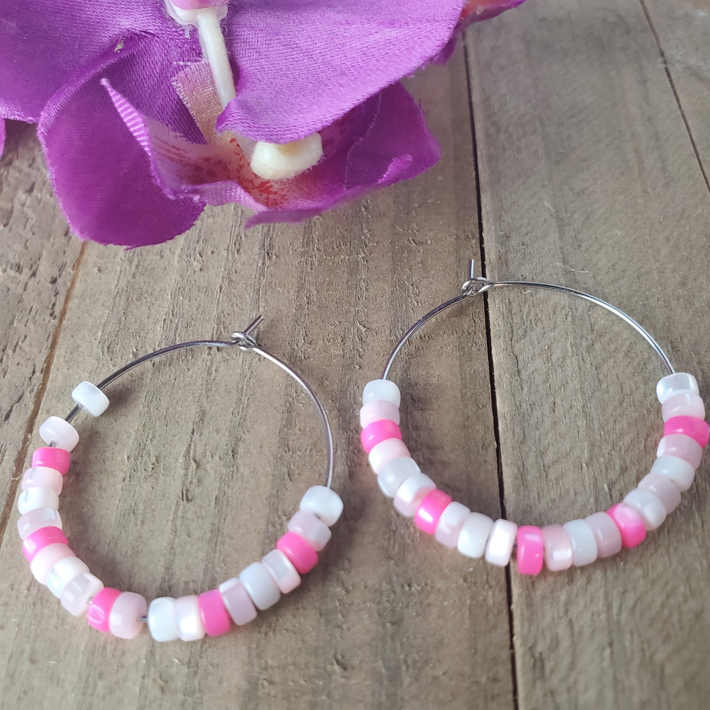 Spring Petals Hoop Earrings