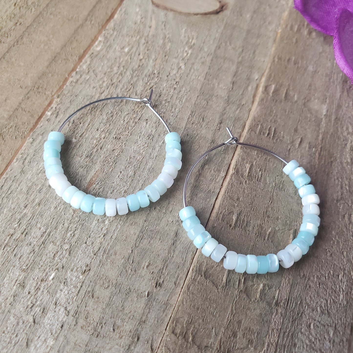 Mint Green Hoop Earrings