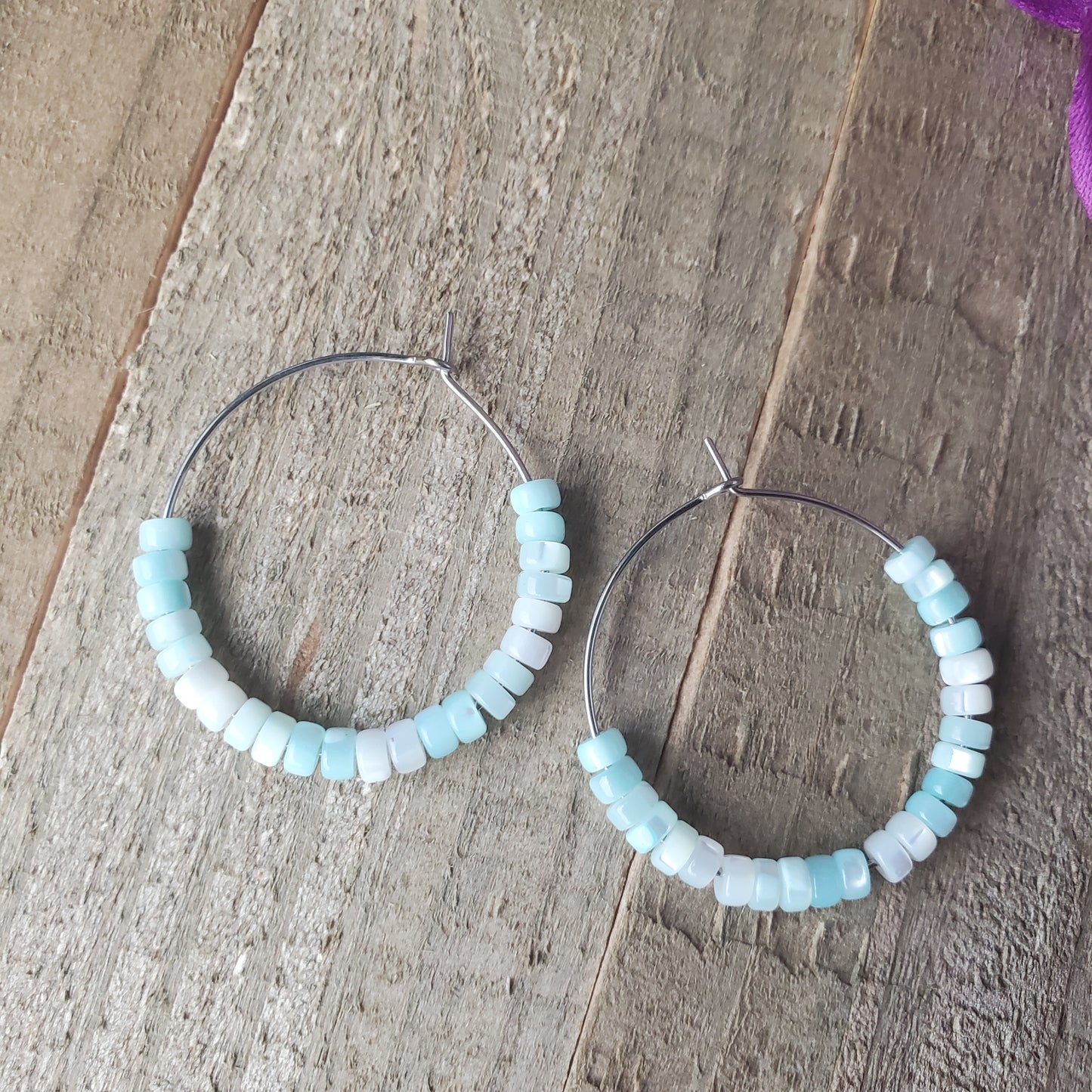 Mint Green Hoop Earrings