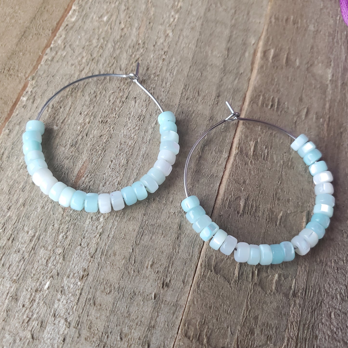 Mint Green Hoop Earrings