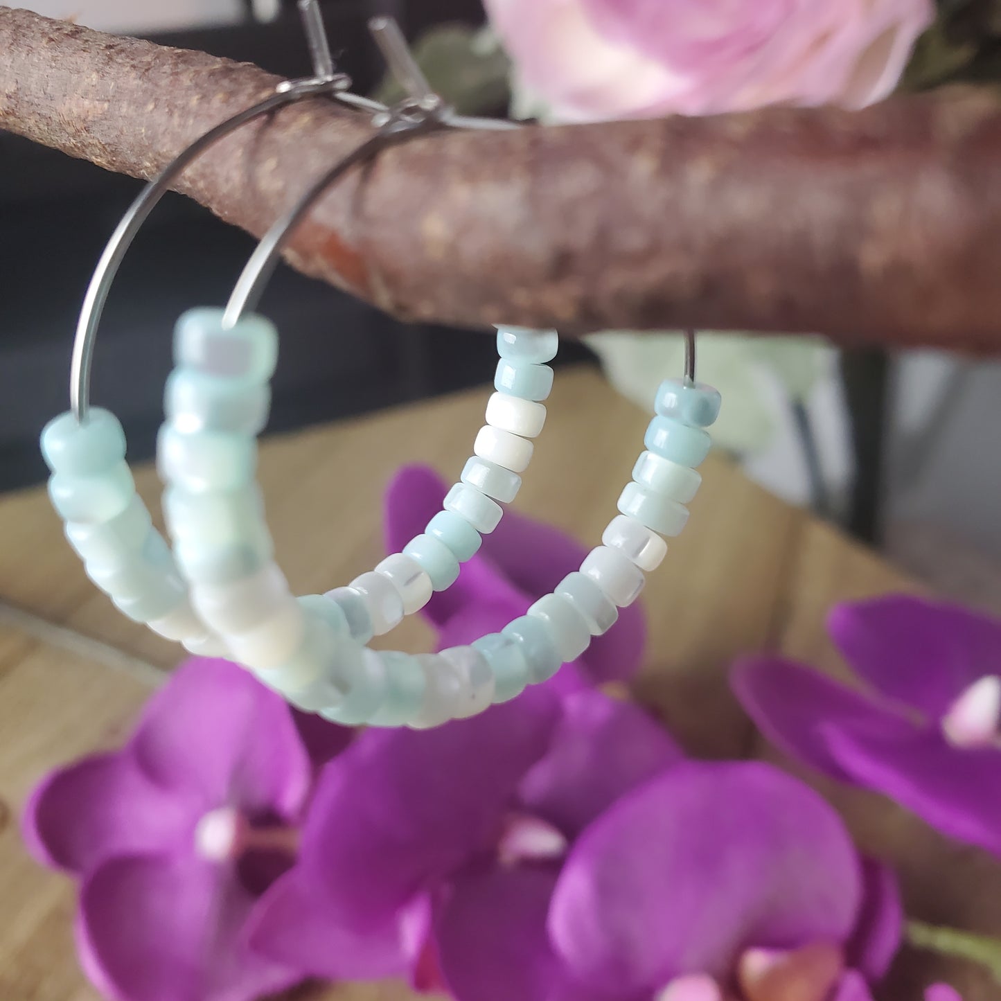 Mint Green Hoop Earrings