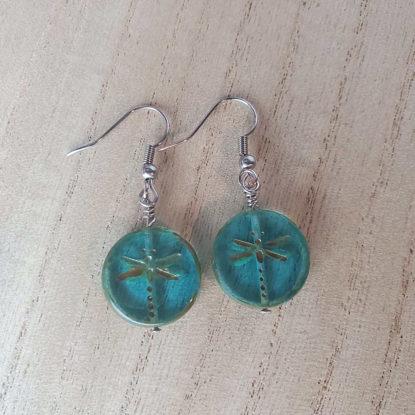 Aqua Dragonfly Earrings