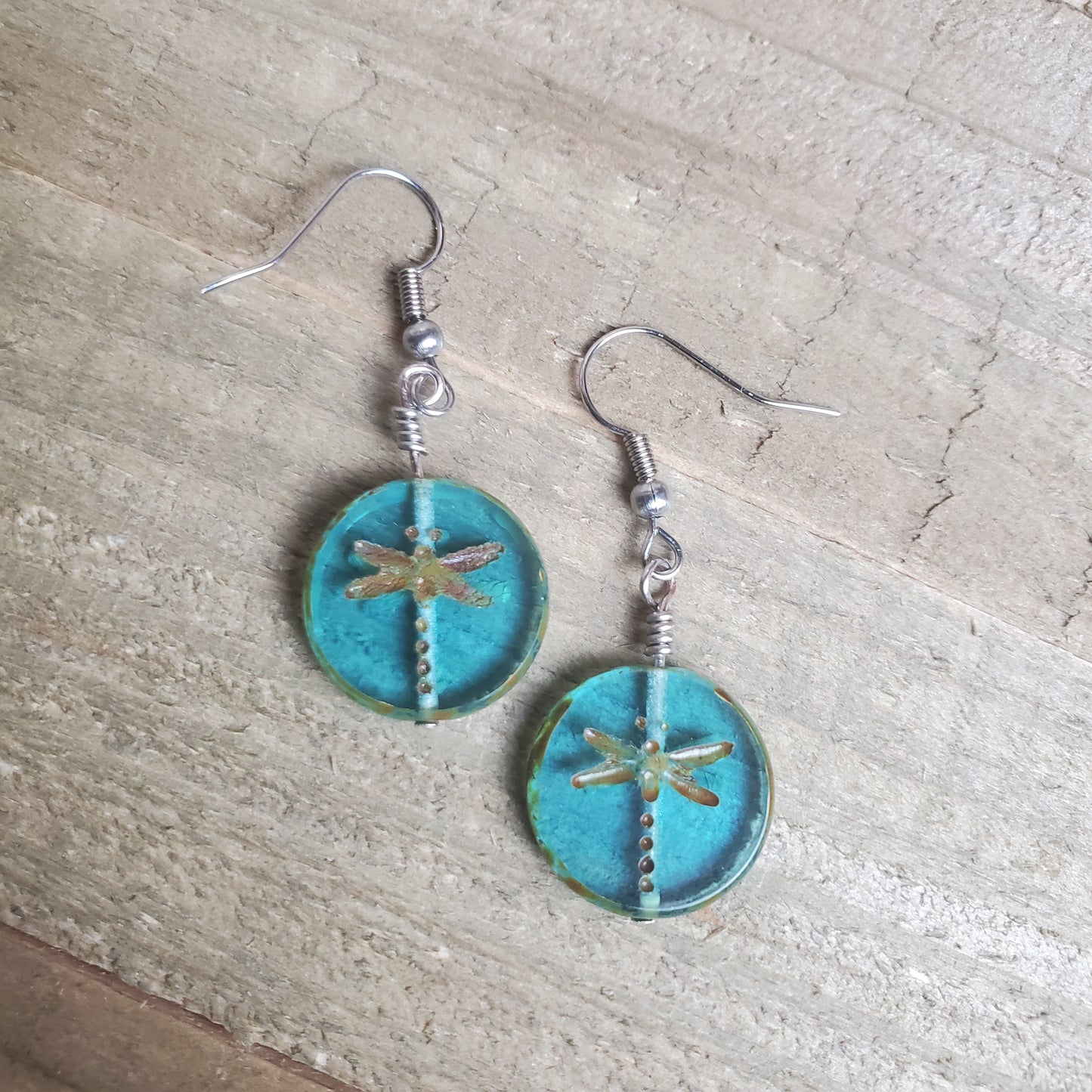 Aqua Dragonfly Earrings