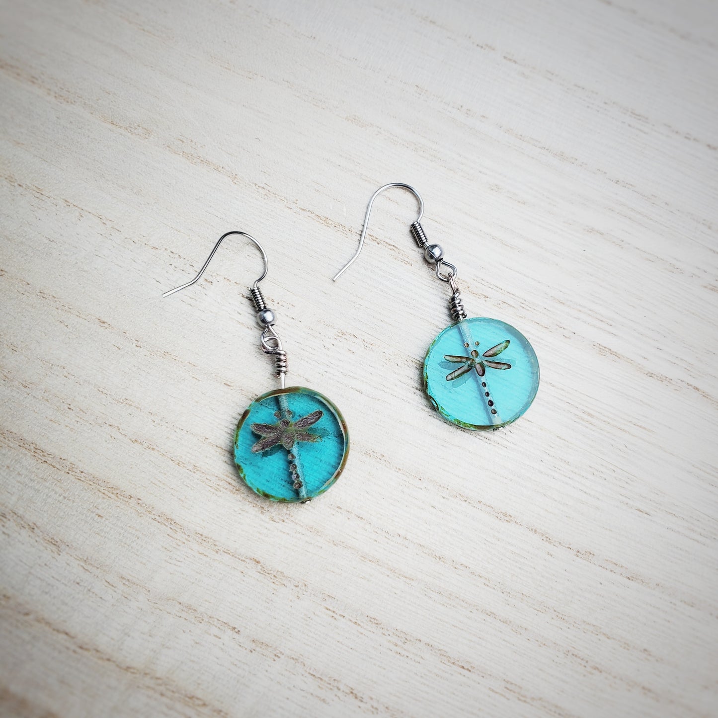 Aqua Dragonfly Earrings