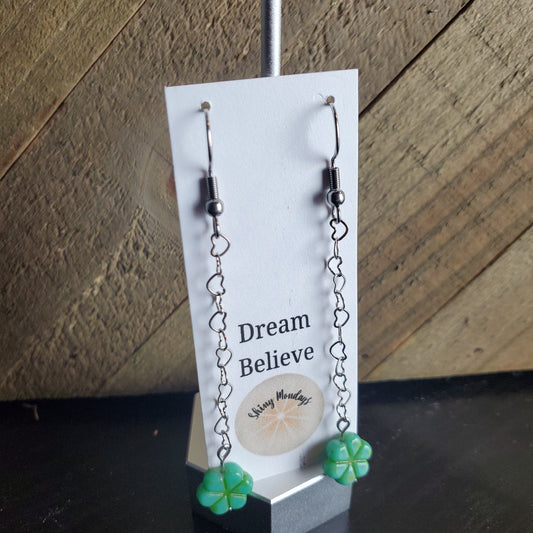 Drop Heart Chain Earrings