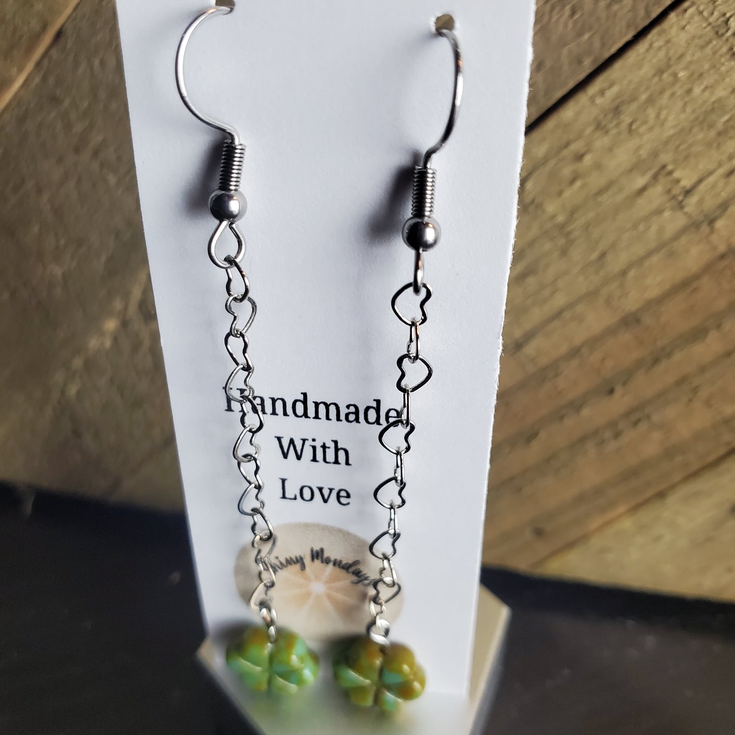 Drop Heart Chain Earrings