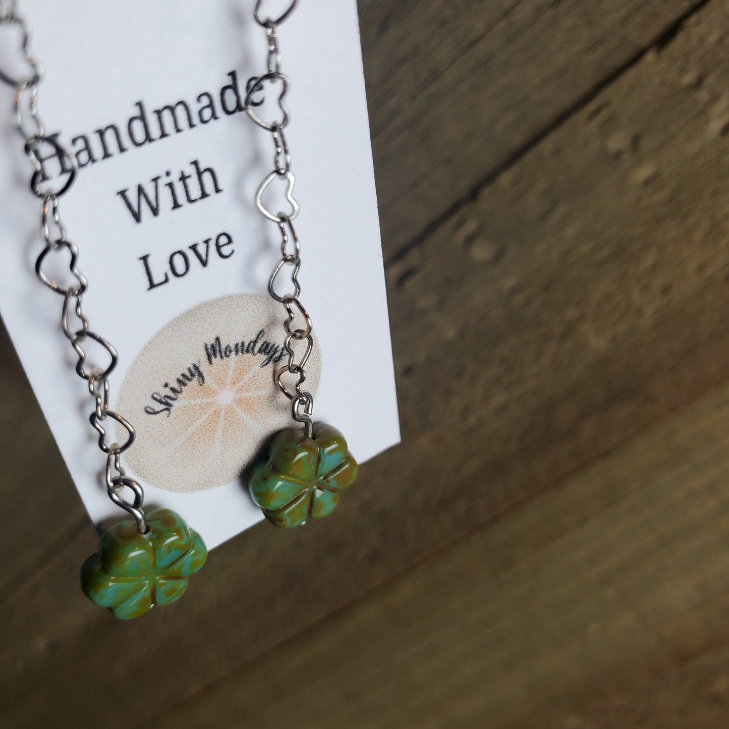 Drop Heart Chain Earrings