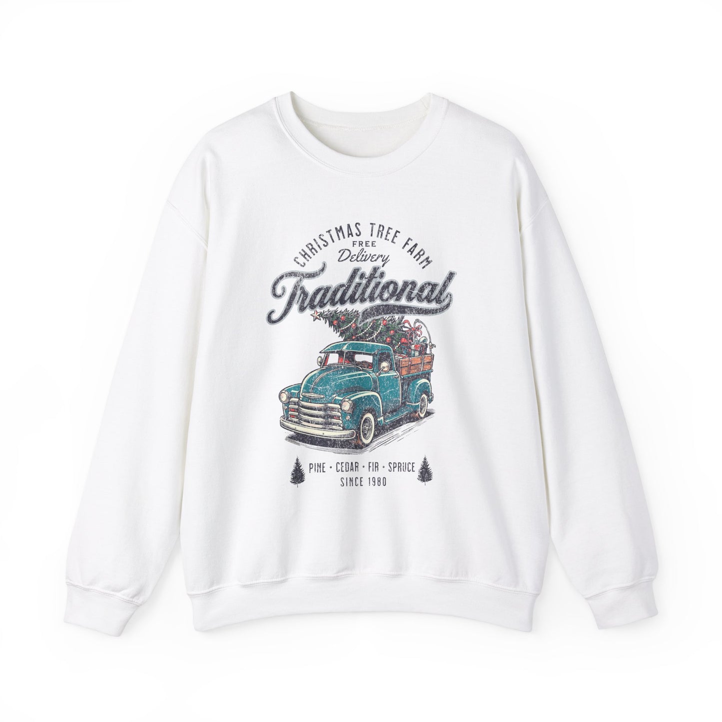 Christmas Tree Distressed Graphic Sweatshirt