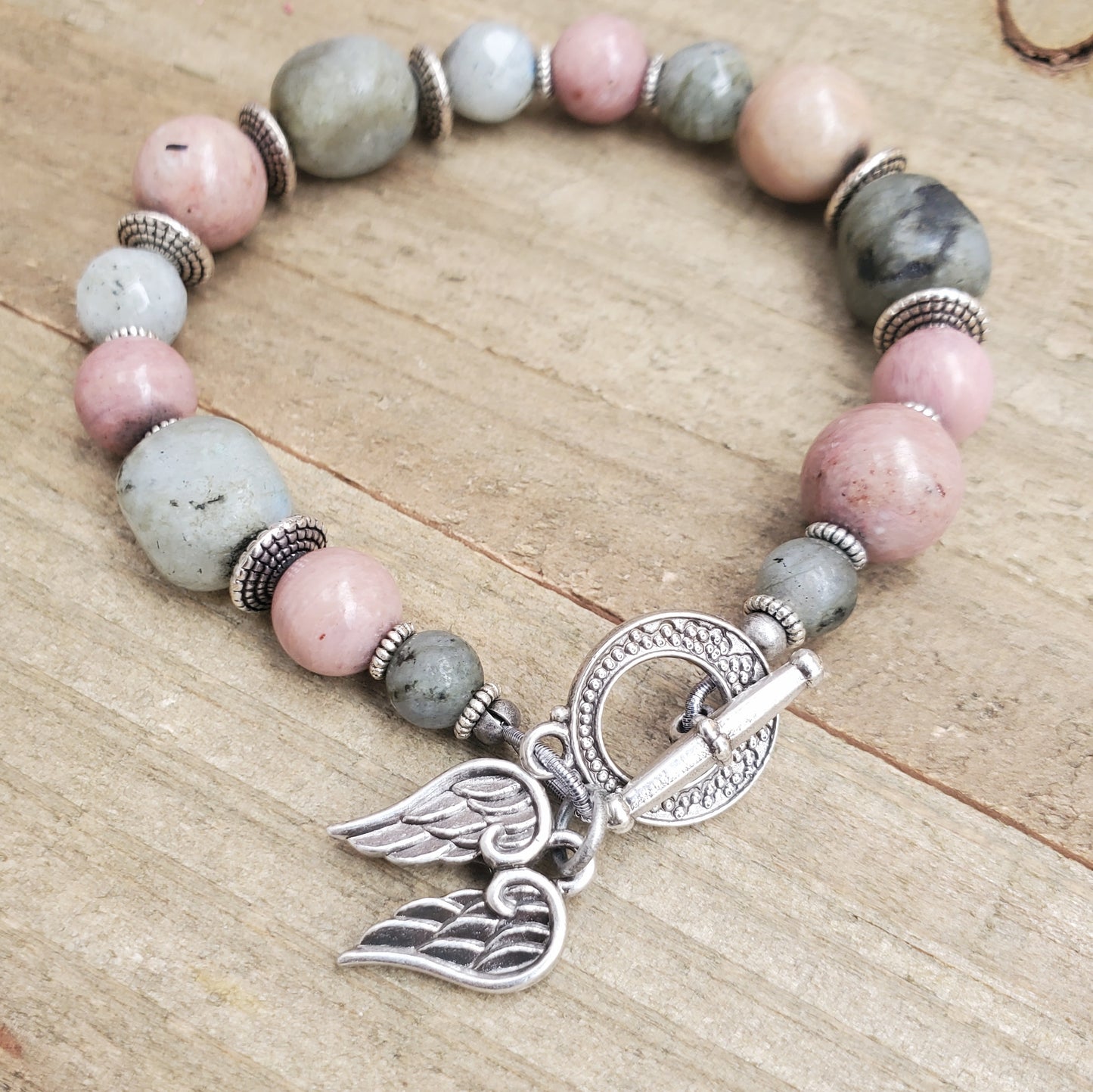 Angel Wings Charm Beaded Bracelet