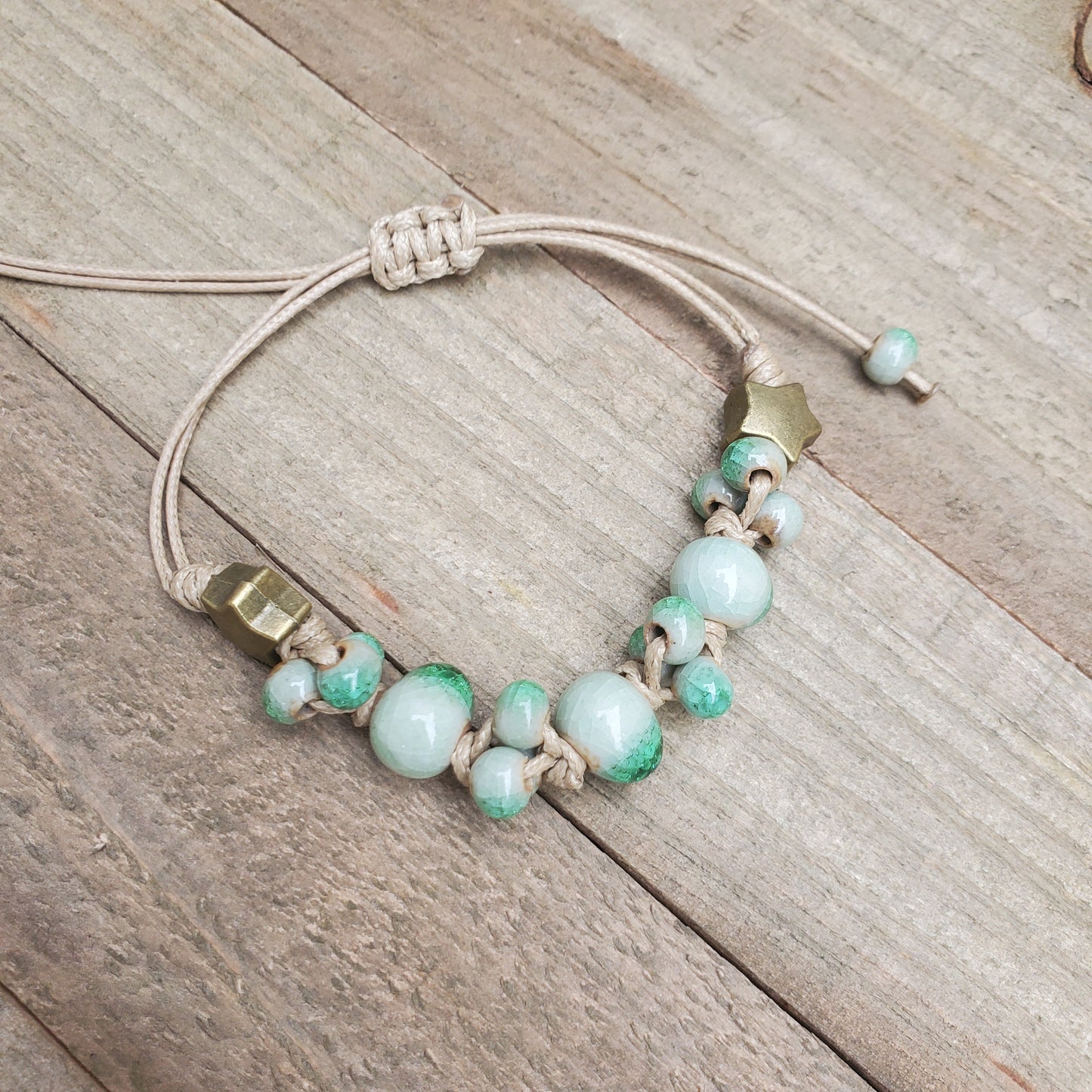 Beach Turquoise Bead Ceramic Bracelet