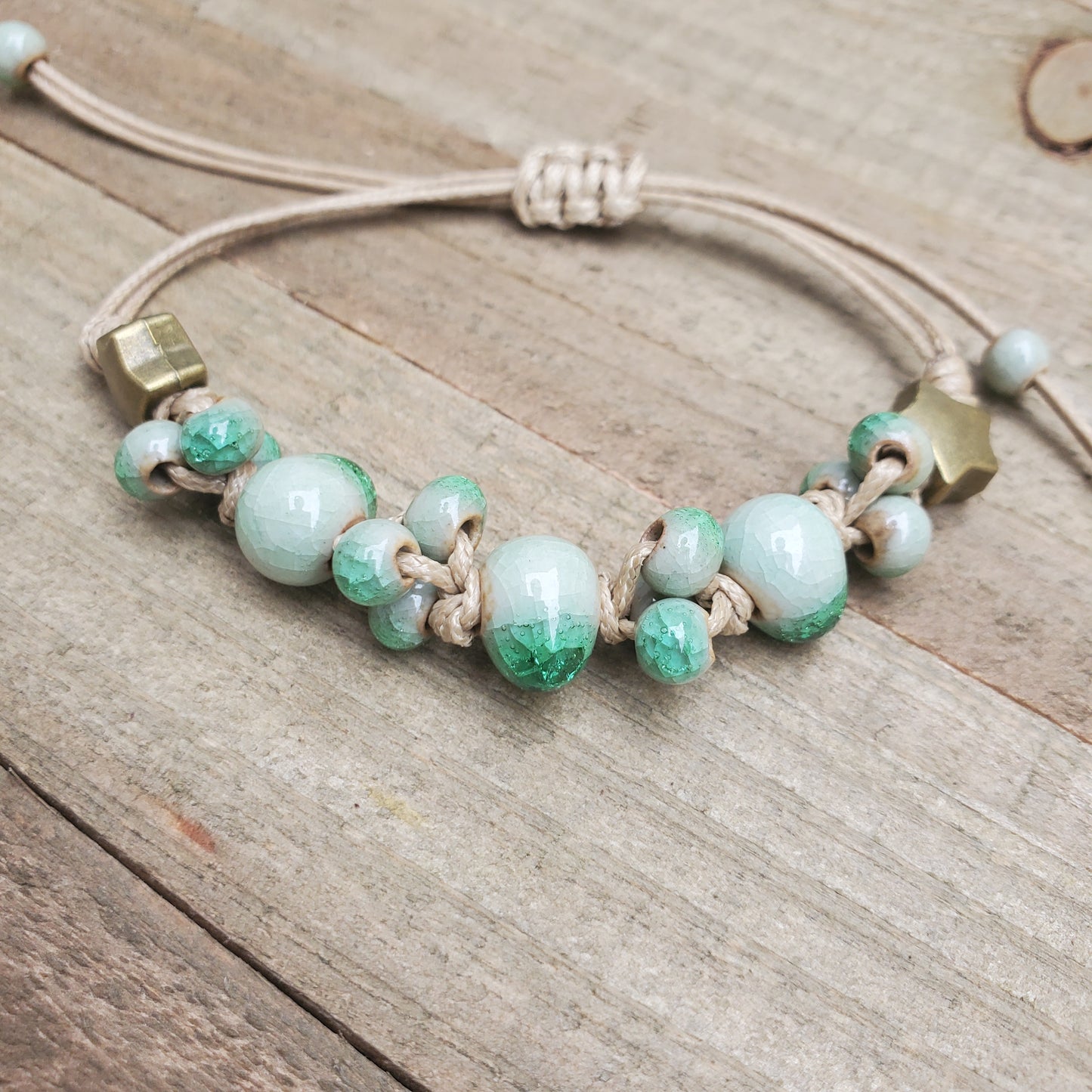 Beach Turquoise Bead Ceramic Bracelet