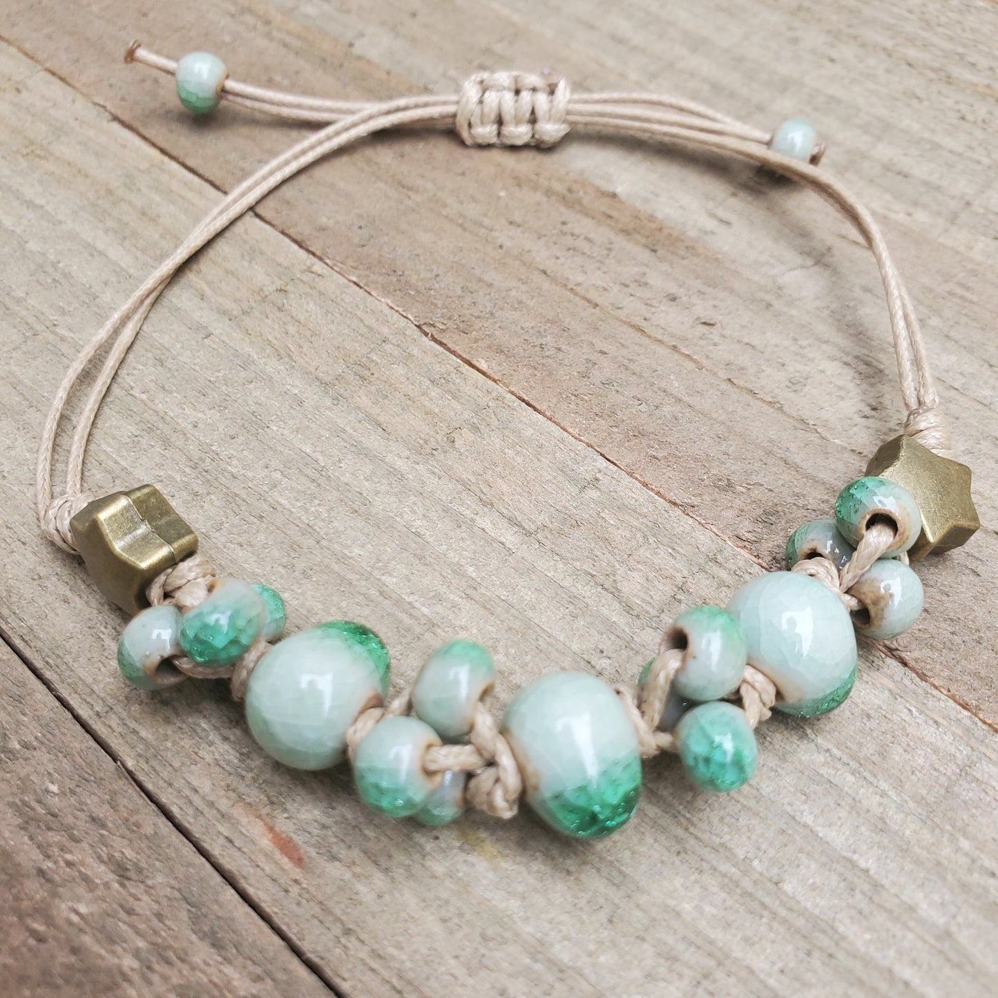 Beach Turquoise Bead Ceramic Bracelet