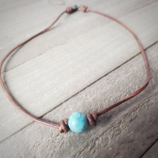 Southwest Turquoise Bead Choker Necklace