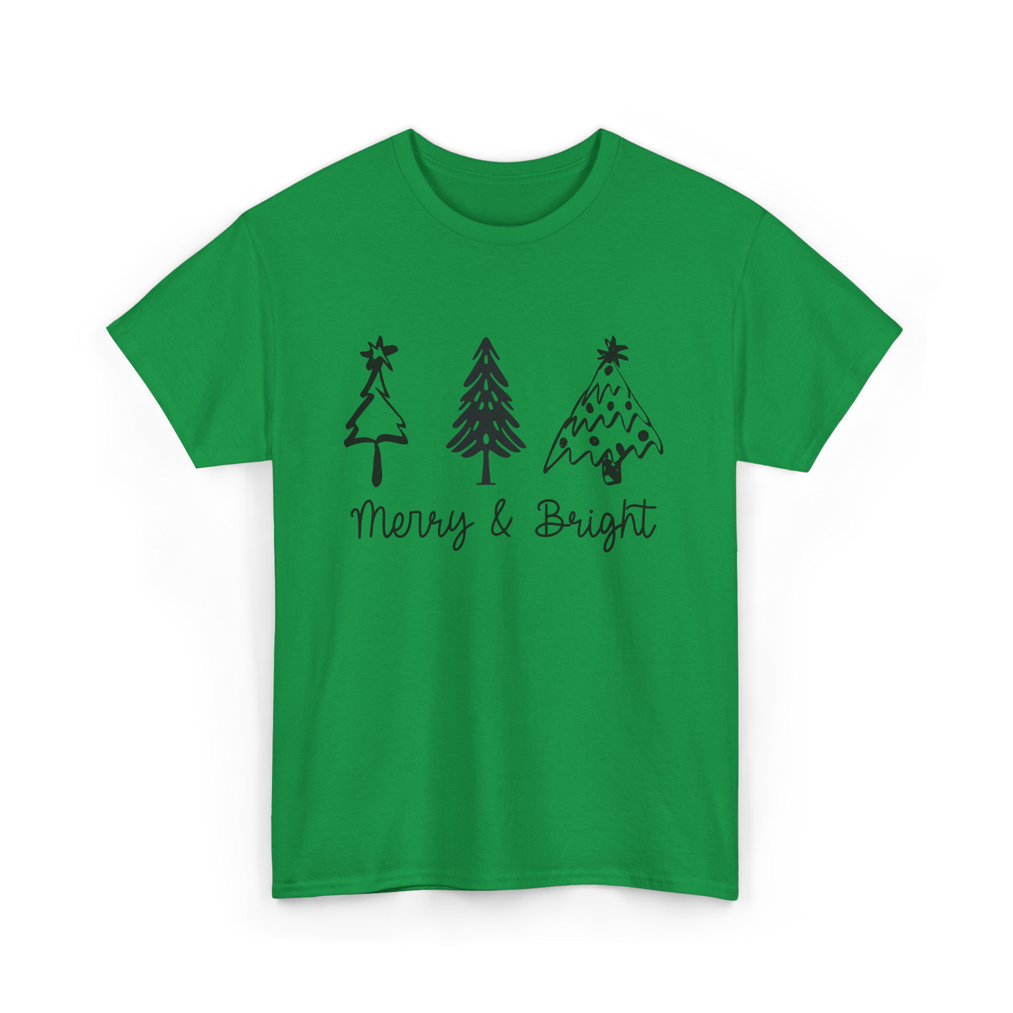 Green Christmas Tee Shirt with Trees