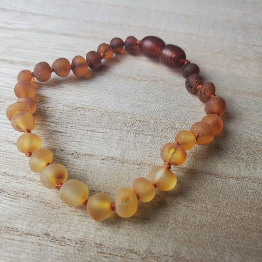 Raw Baltic Amber & Sunflower Bracelet