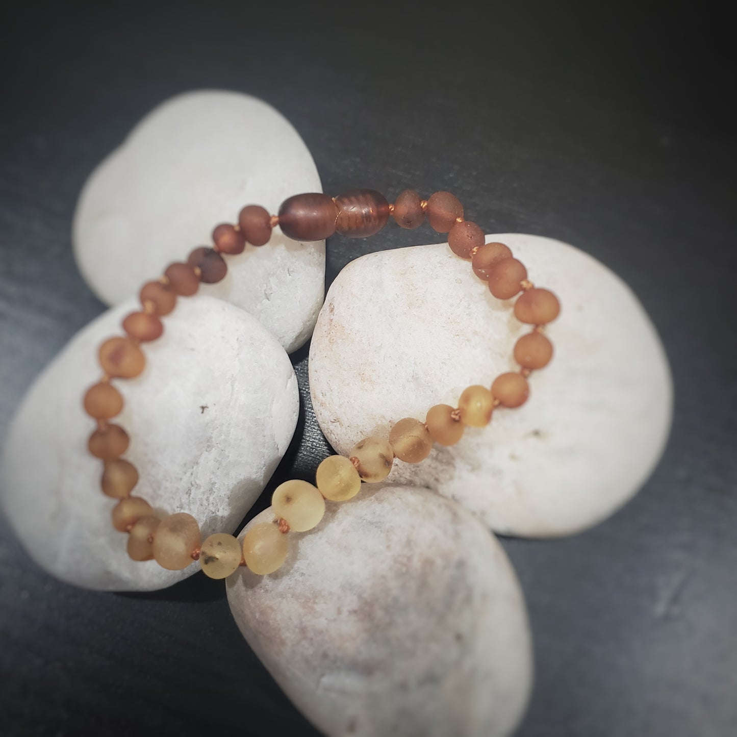 Raw Baltic Amber & Sunflower Bracelet