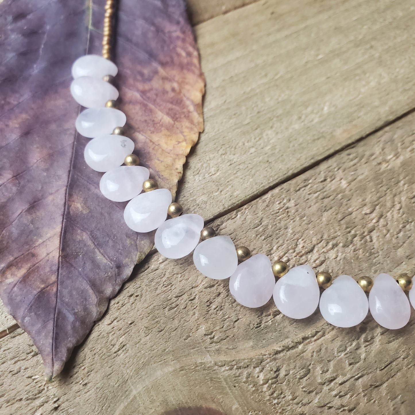 Pale Pink Rose Quartz Choker Necklace