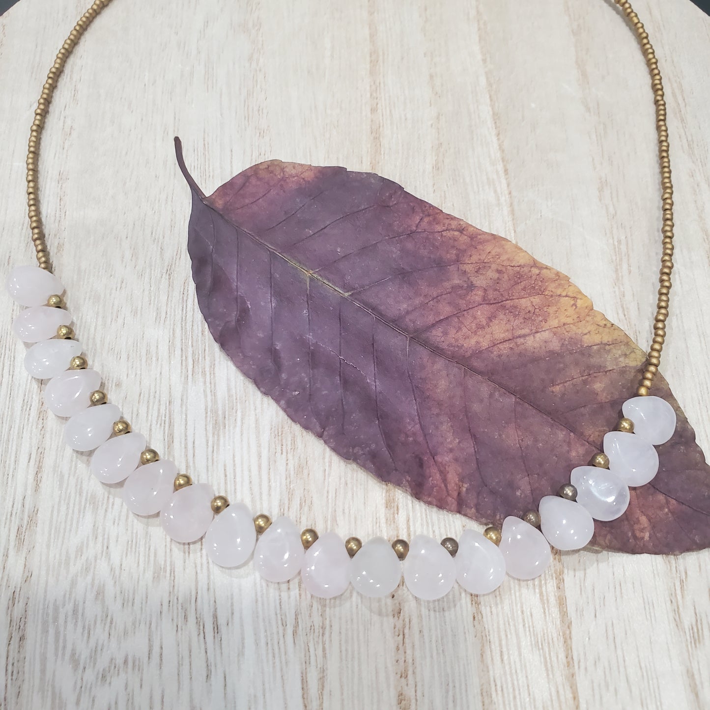 Pale Pink Rose Quartz Choker Necklace