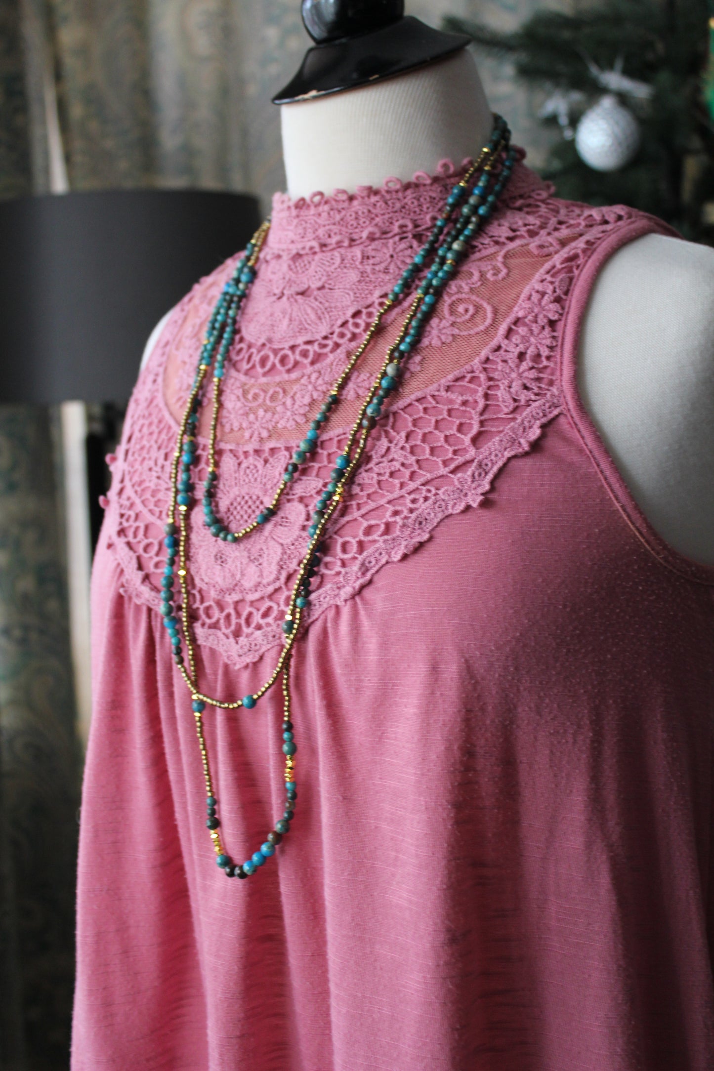 Three Layer Bead Boho Necklace