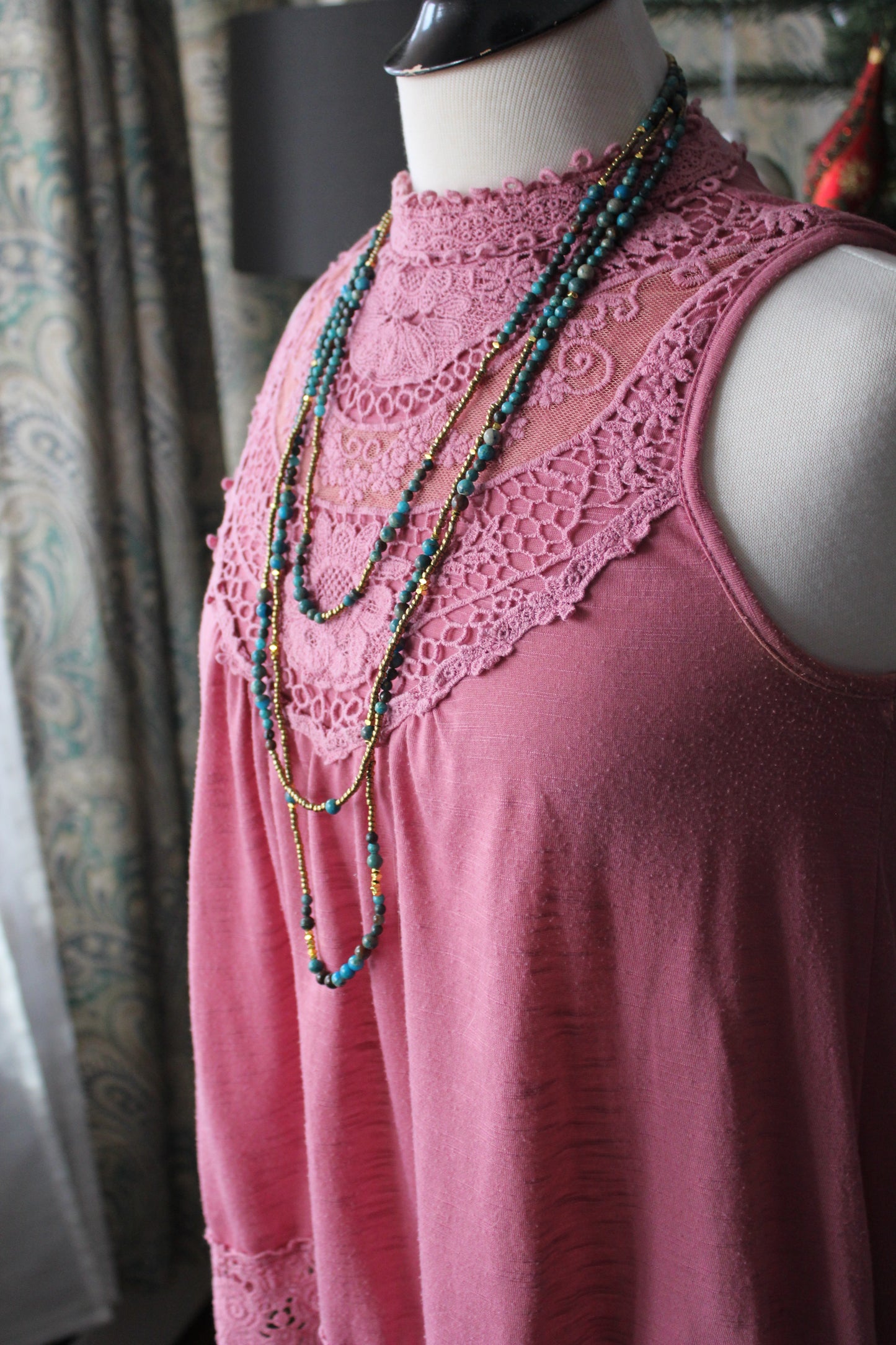 Three Layer Bead Boho Necklace