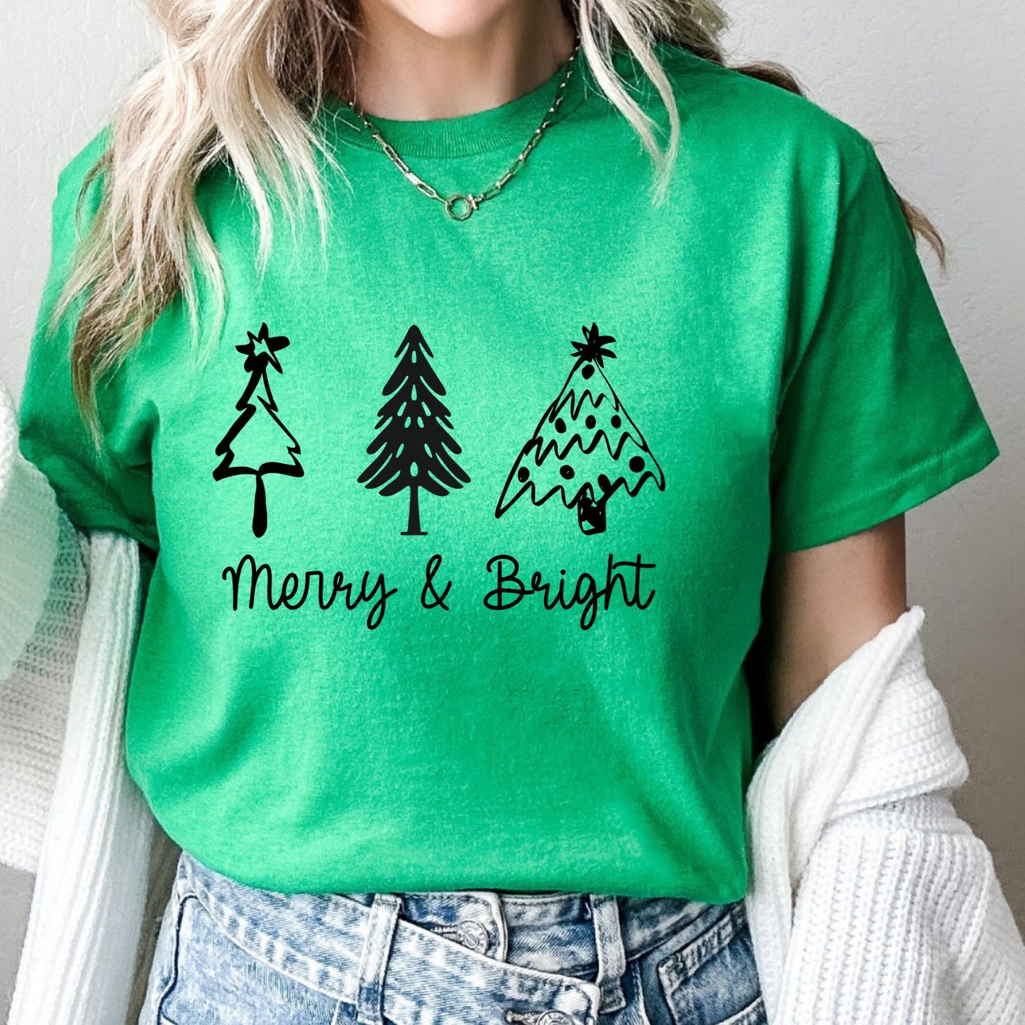 Merry & Bright Green Tee