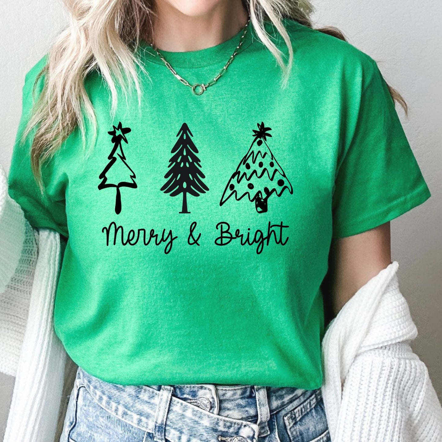 Merry & Bright Green Tee