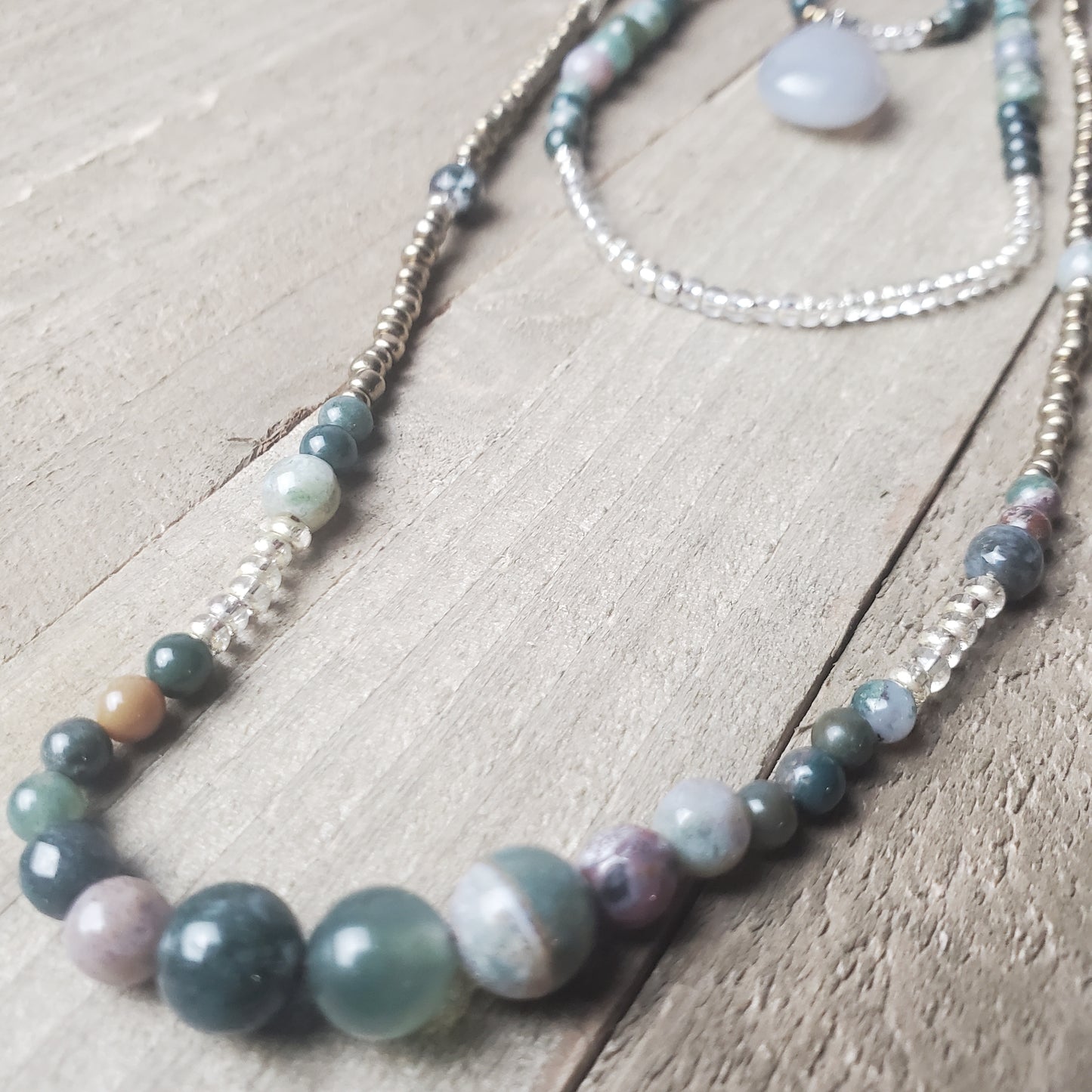 Three-layer Boho India Onyx Necklace